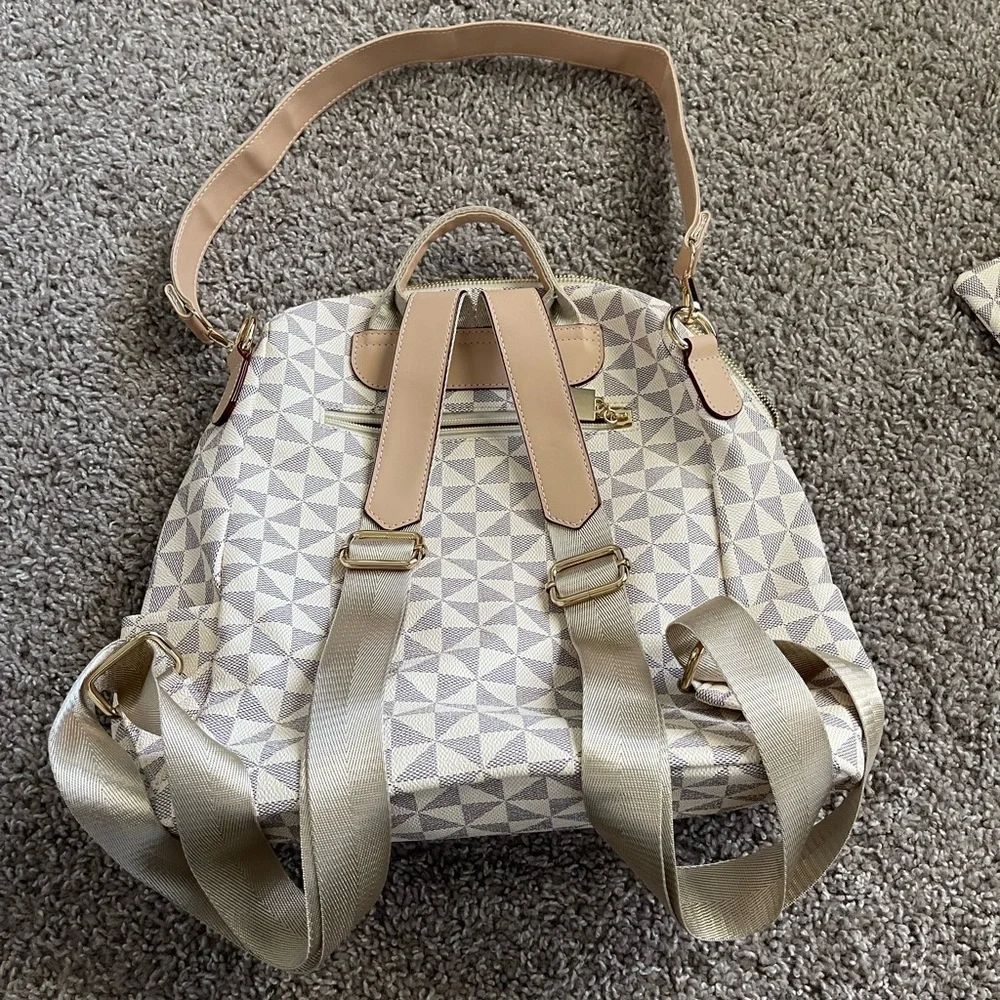 Geometric Patterned Backpack and Wallet Set - Picture 2 of 4
